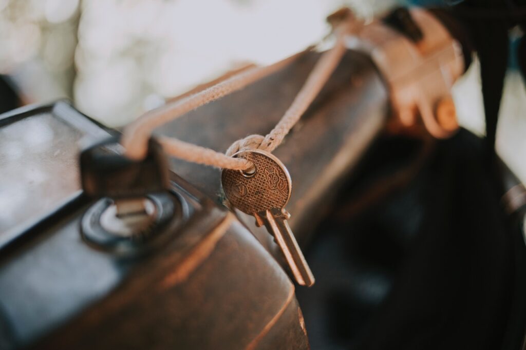 Keys in a motorcycle